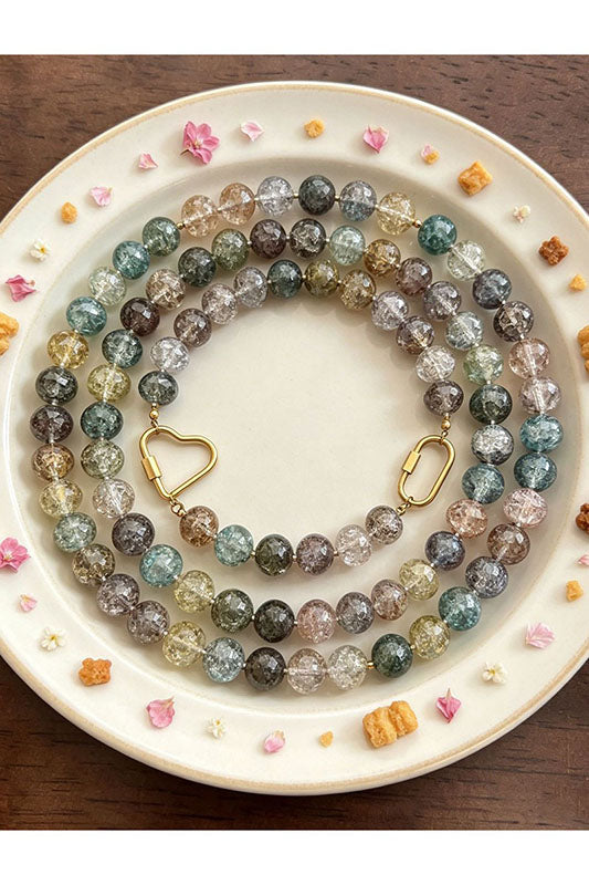 Glass Beaded Gemstone Chip Clasp Necklace-Cute-Trendy-Shop-Womens-Boutique-Clothing-Store