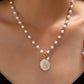 Sunburst Pendant Pearl Necklace