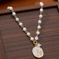 Sunburst Pendant Pearl Necklace