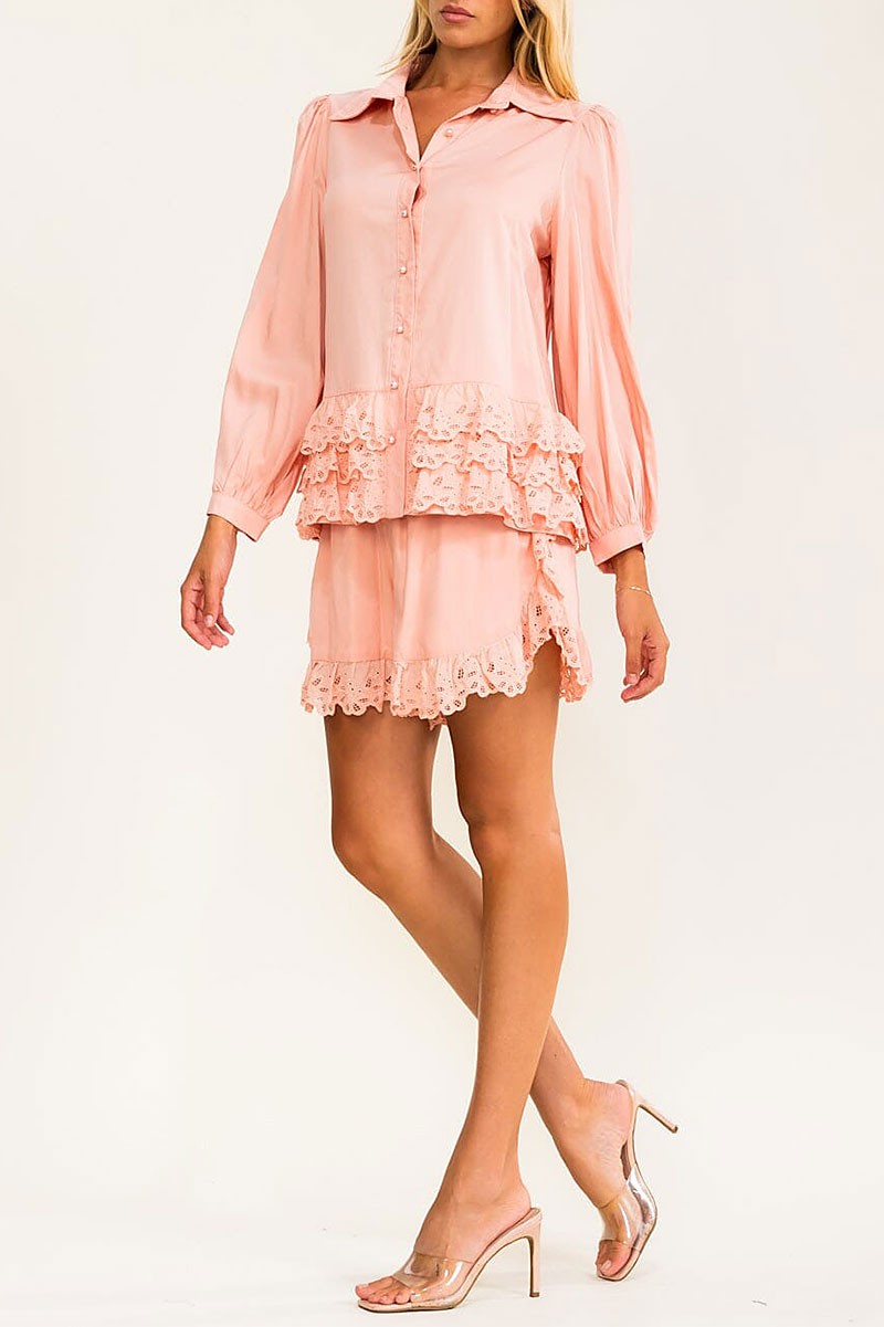 Bella Ruffled Two-Piece Set-Cute-Trendy-Shop-Womens-Boutique-Clothing-Store