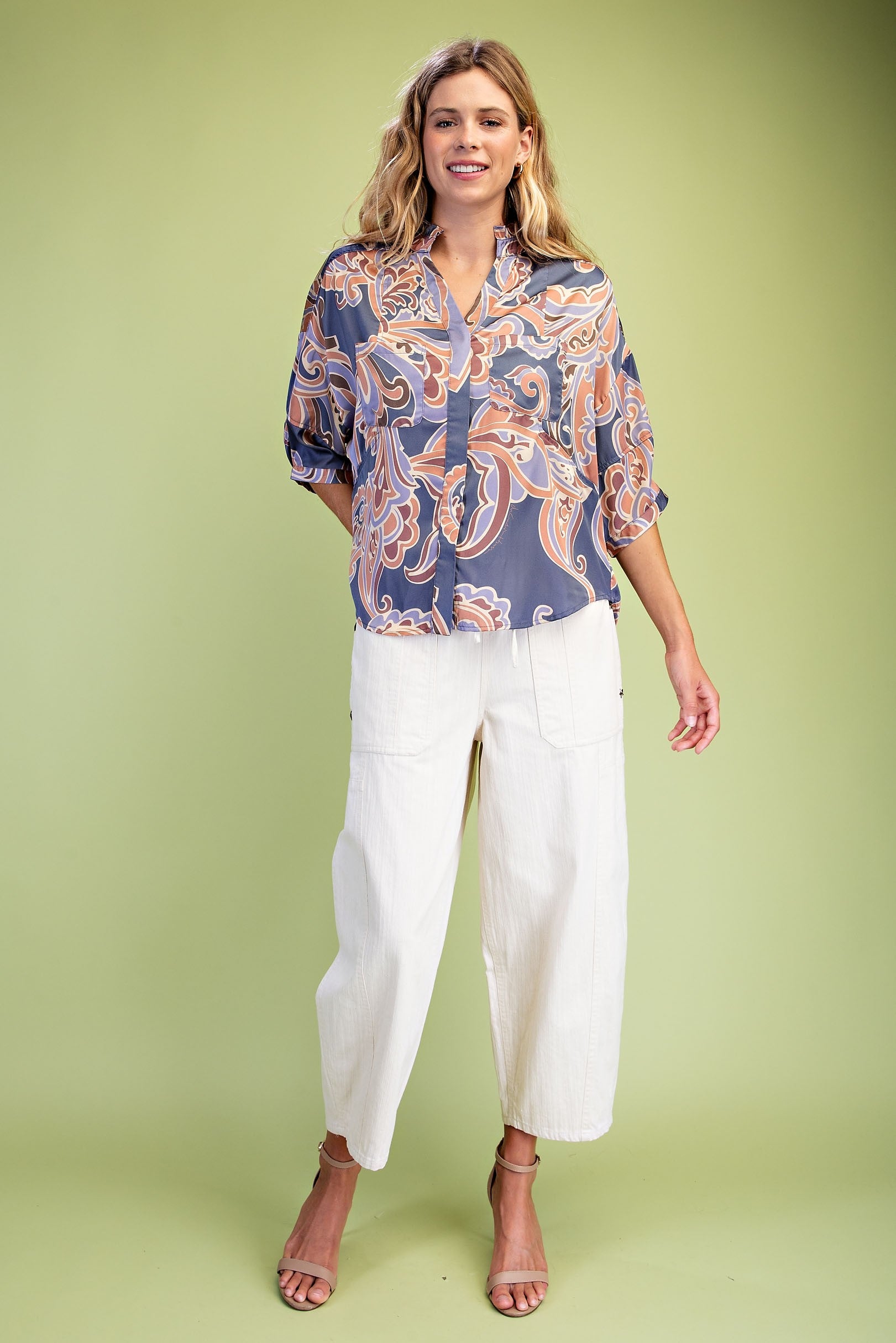 Bohemian Whirl Paisley Button-Down Blouse-Cute-Trendy-Shop-Womens-Boutique-Clothing-Store