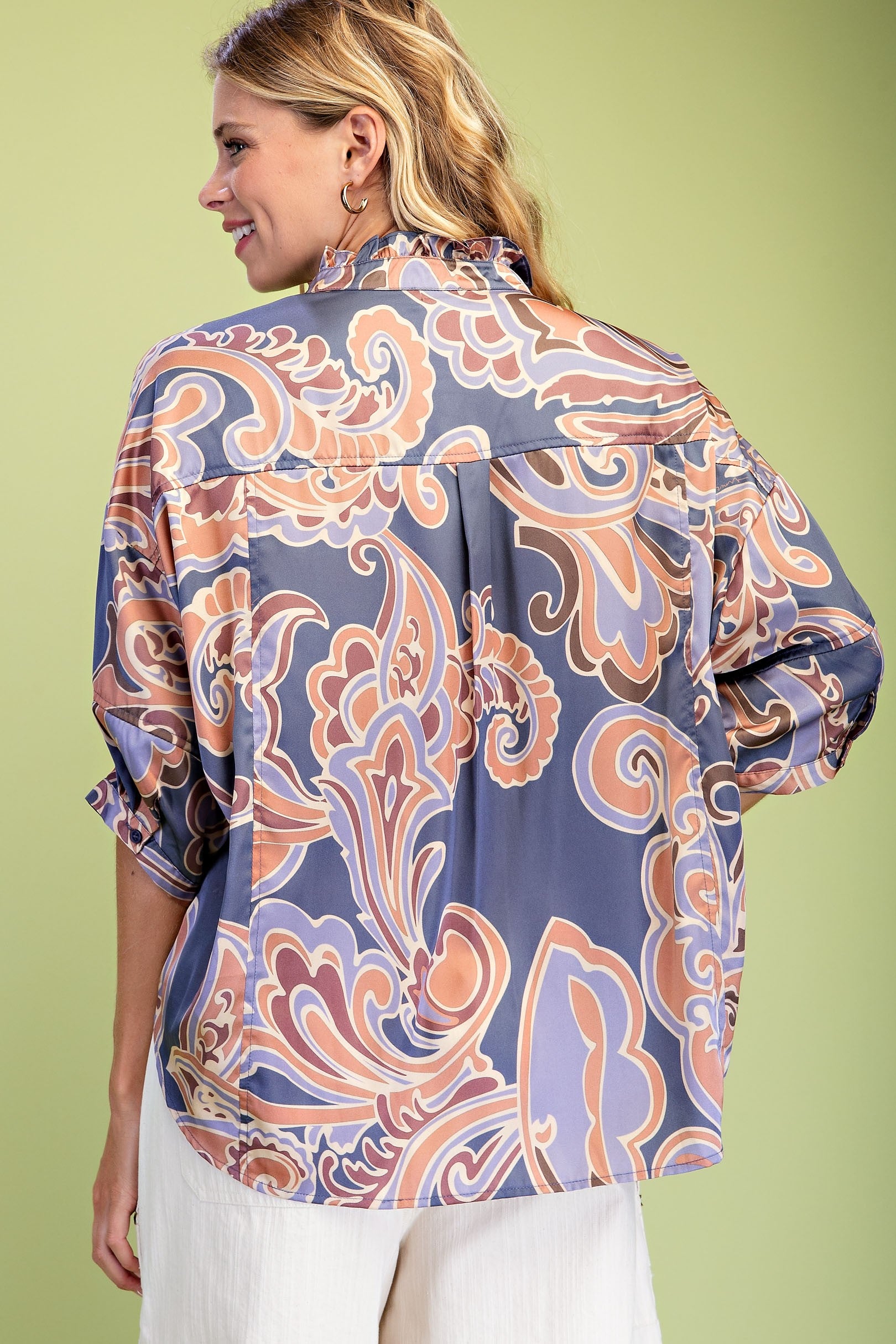 Bohemian Whirl Paisley Button-Down Blouse-Cute-Trendy-Shop-Womens-Boutique-Clothing-Store