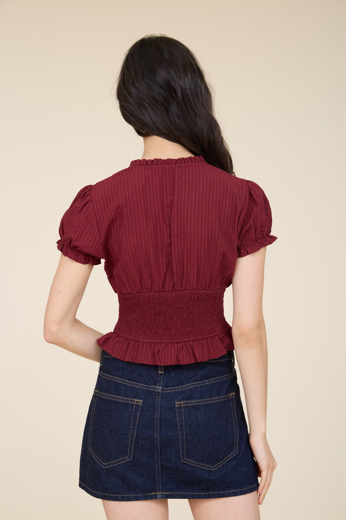 Cottage Charm Smocked Peplum Top-Cute-Trendy-Shop-Womens-Boutique-Clothing-Store