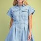 City Stroll Pleated Denim Dress-Cute-Trendy-Shop-Womens-Boutique-Clothing-Store