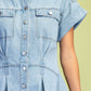 City Stroll Pleated Denim Dress-Cute-Trendy-Shop-Womens-Boutique-Clothing-Store