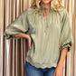 Shimmer & Scallop Tie-Neck Blouse-Olive-SMALL-Cute-Trendy-Shop-Womens-Boutique-Clothing-Store