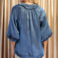 Shimmer & Scallop Tie-Neck Blouse-Cute-Trendy-Shop-Womens-Boutique-Clothing-Store