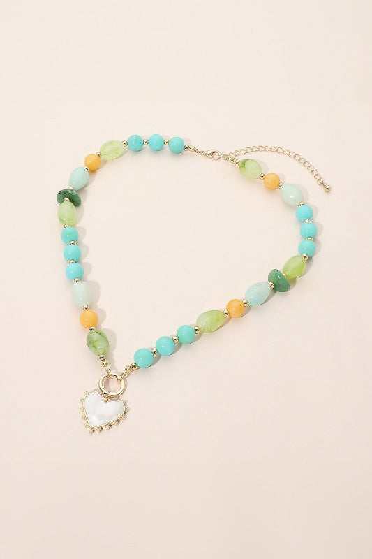 Queen of Hearts Mixed Bead Pendant Necklace-Cute-Trendy-Shop-Womens-Boutique-Clothing-Store