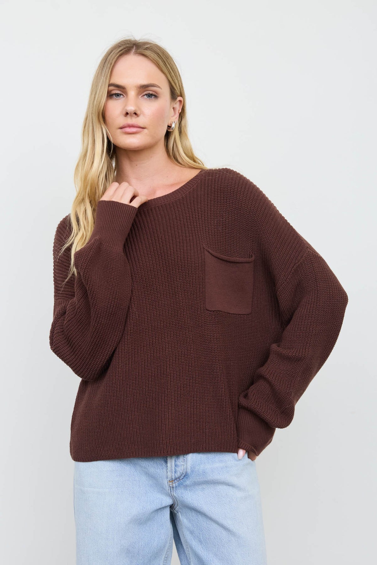 Cozy Cafe Drop-Shoulder Knit-Brown-SMALL-Cute-Trendy-Shop-Womens-Boutique-Clothing-Store