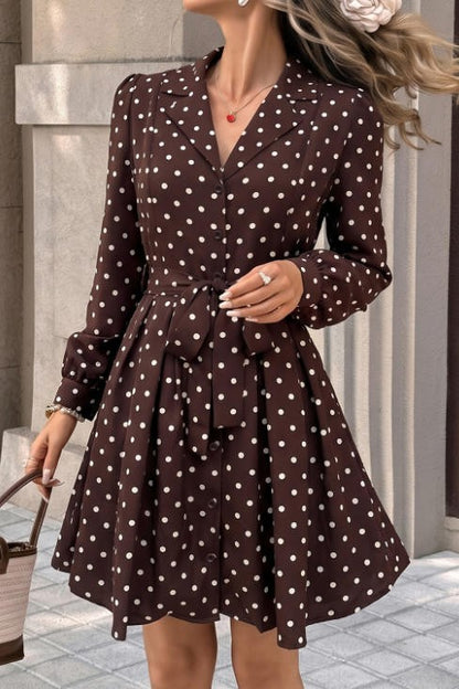Espresso Spot Shirt Dress-SMALL-Cute-Trendy-Shop-Womens-Boutique-Clothing-Store