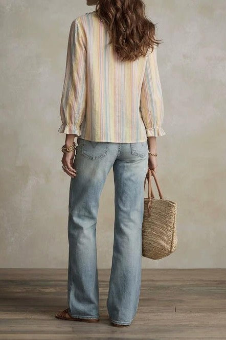 Sweet Sorbet Ruffle Blouse-Cute-Trendy-Shop-Womens-Boutique-Clothing-Store