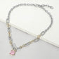 Glitz & Glam Princess Cut Mixed Link Necklace-Cute-Trendy-Shop-Womens-Boutique-Clothing-Store