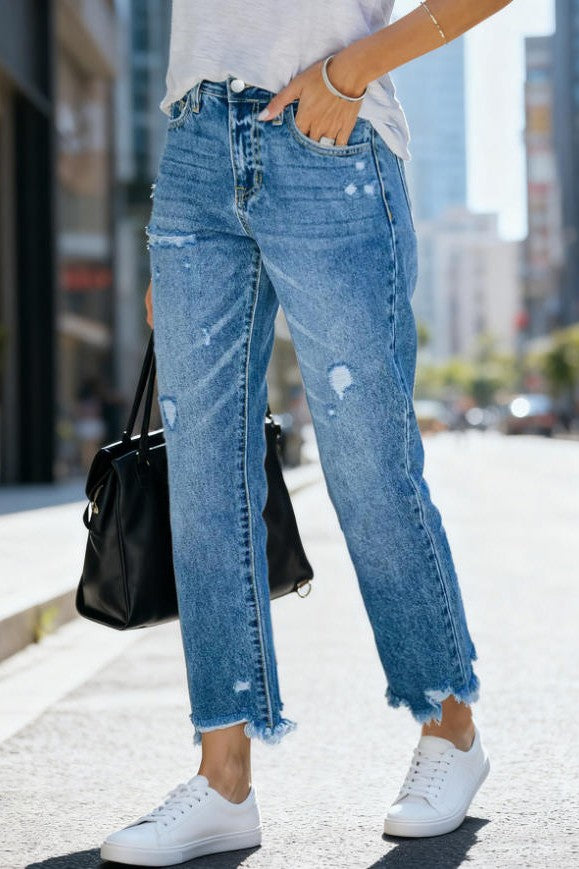 City Stroll Distressed Ankle Jeans-Cute-Trendy-Shop-Womens-Boutique-Clothing-Store