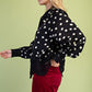 Dot & Lace Balloon-Sleeve Top-Cute-Trendy-Shop-Womens-Boutique-Clothing-Store