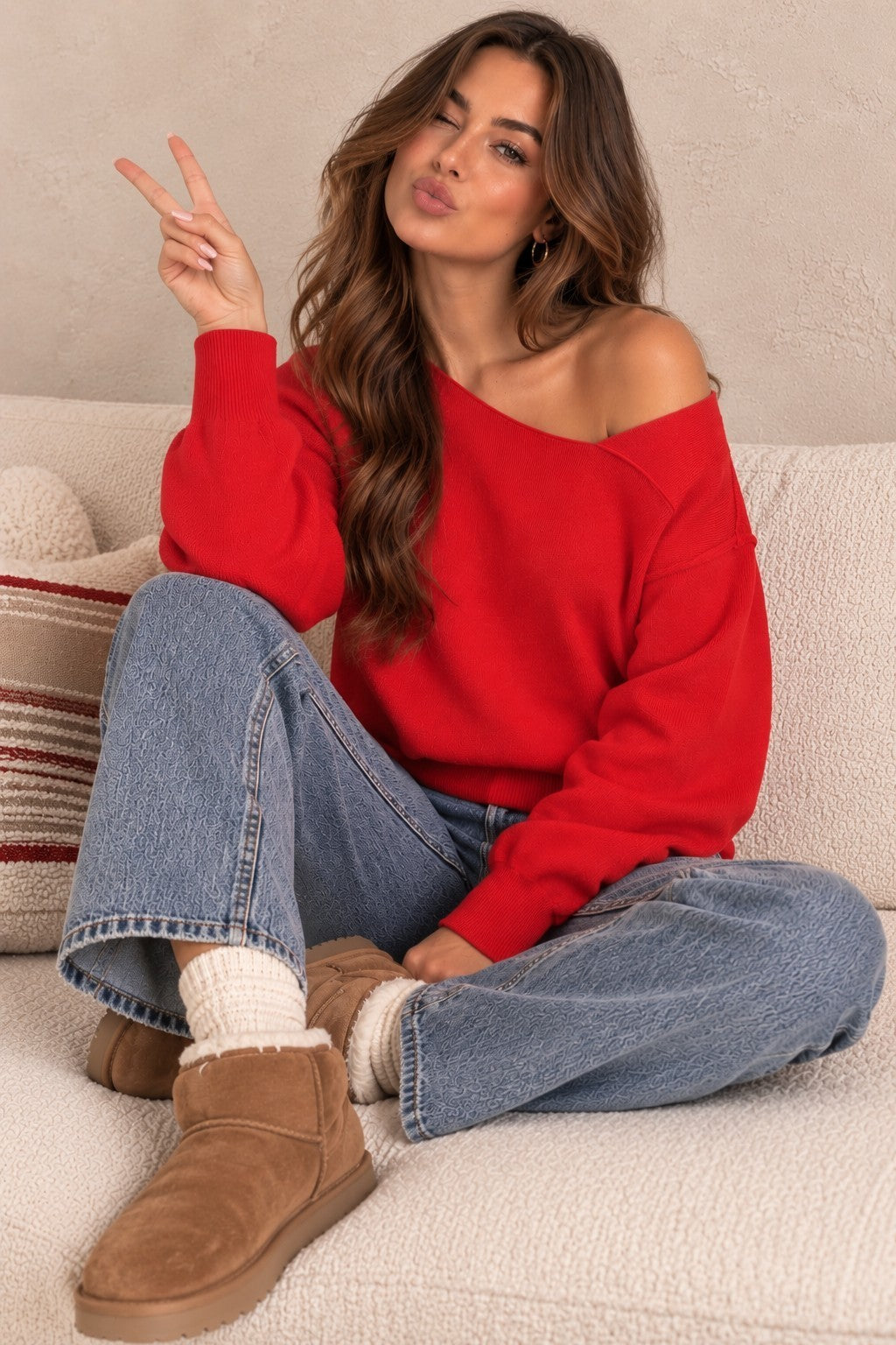 Cloud Nine Off-Shoulder Sweater-Red-SMALL-Cute-Trendy-Shop-Womens-Boutique-Clothing-Store