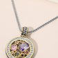 Prism & Pavé Mosaic Round Pendant Necklace-Cute-Trendy-Shop-Womens-Boutique-Clothing-Store