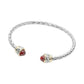 Two-Tone CZ-Tip Braided Cuff Bracelet-Red-Cute-Trendy-Shop-Womens-Boutique-Clothing-Store