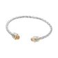 Two-Tone CZ-Tip Braided Cuff Bracelet-Cute-Trendy-Shop-Womens-Boutique-Clothing-Store