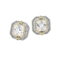 Square CZ Halo Statement Stud Earrings-Clear-Cute-Trendy-Shop-Womens-Boutique-Clothing-Store