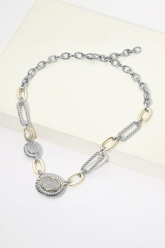 Two-Tone Mixed-Link Necklace-Cute-Trendy-Shop-Womens-Boutique-Clothing-Store