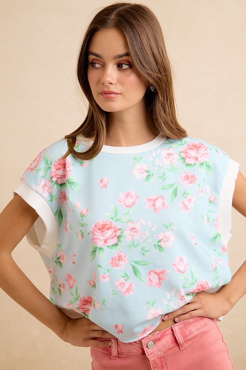 Catch 'Em Staring Floral Terry Top-[option4]-[option5]-Cute-Trendy-Shop-Womens-Boutique-Clothing-Store