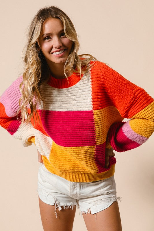 Check Mate Color Block Sweater-[option4]-[option5]-Cute-Trendy-Shop-Womens-Boutique-Clothing-Store