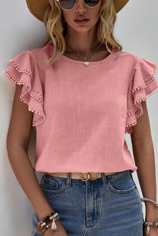 Take Note Spring Top Pink *Online & In Store*-[option4]-[option5]-Cute-Trendy-Shop-Womens-Boutique-Clothing-Store