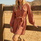 Ready For The Game Rust Shirtdress-[option4]-[option5]-Cute-Trendy-Shop-Womens-Boutique-Clothing-Store