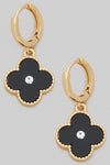 Perfect Appeal Black Clover Huggie Earrings-[option4]-[option5]-Cute-Trendy-Shop-Womens-Boutique-Clothing-Store