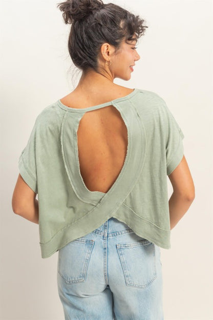 Active For The Summer Open Back Top-Sage-SMALL-[option4]-[option5]-Cute-Trendy-Shop-Womens-Boutique-Clothing-Store