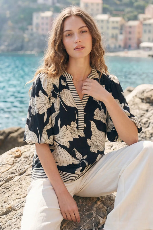 Bright Day Ahead Black Floral Top-[option4]-[option5]-Cute-Trendy-Shop-Womens-Boutique-Clothing-Store