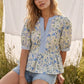 You Make Me Happy Floral Print Top-Blue-SMALL-Cute-Trendy-Shop-Womens-Boutique-Clothing-Store