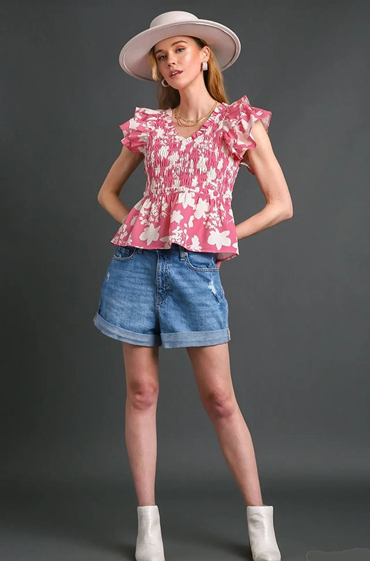 Interested in Style Floral V Neck Top-[option4]-[option5]-Cute-Trendy-Shop-Womens-Boutique-Clothing-Store