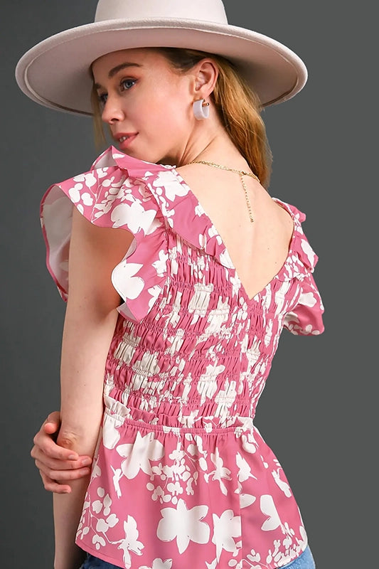 Interested in Style Floral V Neck Top-[option4]-[option5]-Cute-Trendy-Shop-Womens-Boutique-Clothing-Store