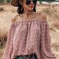 Martini Time Mauve Dotted Off Shoulder Top-[option4]-[option5]-Cute-Trendy-Shop-Womens-Boutique-Clothing-Store