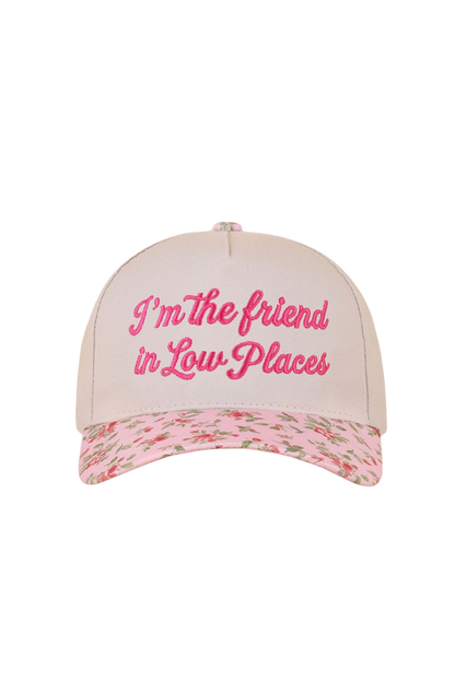 "Friend in Low Places" Two-Tone Ball Cap-Floral-Cute-Trendy-Shop-Womens-Boutique-Clothing-Store