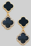 Every Time I Leave Drop Clover Earrings Black-[option4]-[option5]-Cute-Trendy-Shop-Womens-Boutique-Clothing-Store