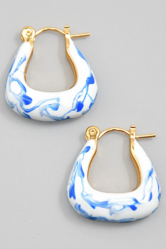 Porcelain Blue and White Pincatch Earrings-[option4]-[option5]-Cute-Trendy-Shop-Womens-Boutique-Clothing-Store