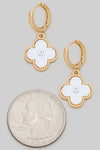 Perfect Appeal White Clover Huggie Earrings-[option4]-[option5]-Cute-Trendy-Shop-Womens-Boutique-Clothing-Store