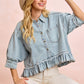 One For The Show Short Denim Shirt-[option4]-[option5]-Cute-Trendy-Shop-Womens-Boutique-Clothing-Store
