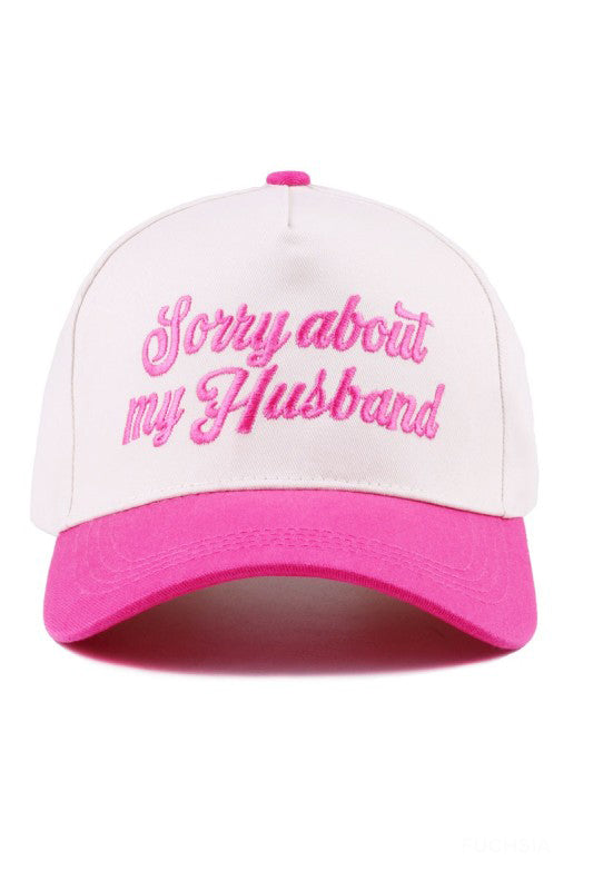 "Sorry About My Husband" Cap-Fuschia-[option4]-[option5]-Cute-Trendy-Shop-Womens-Boutique-Clothing-Store