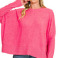 CloudKnit Cozy Melange Top-Fuchsia-SMALL/MEDIUM-Cute-Trendy-Shop-Womens-Boutique-Clothing-Store