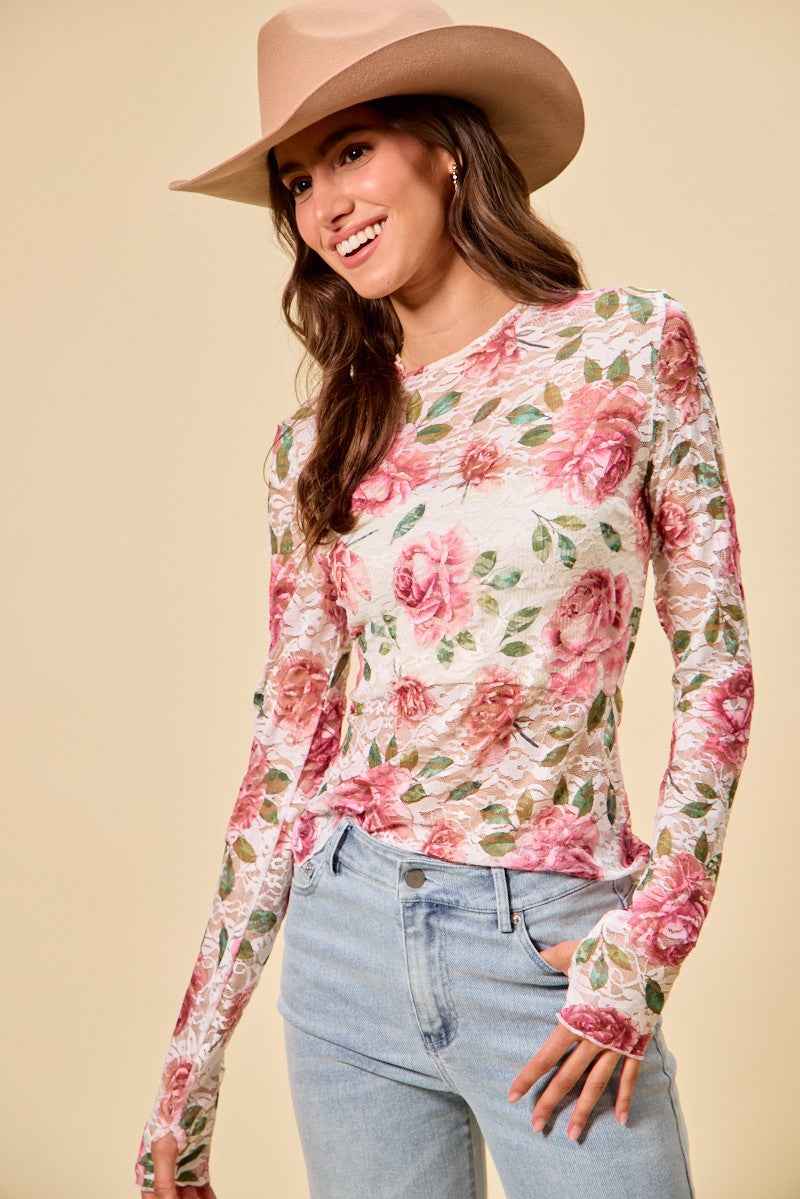 Romantic Flair Lace Floral Top-[option4]-[option5]-Cute-Trendy-Shop-Womens-Boutique-Clothing-Store