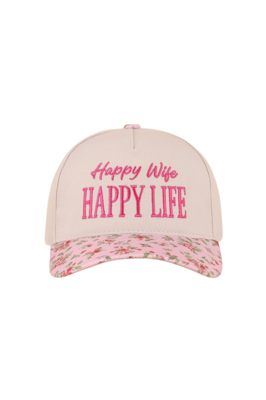 "Happy Wife, Happy Life" Two-Tone Cap