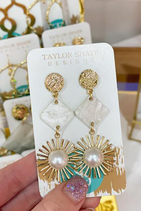 Acrylic Diamond Starburst Drop Earrings-[option4]-[option5]-Cute-Trendy-Shop-Womens-Boutique-Clothing-Store