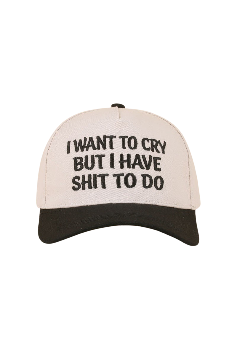 I Want To Cry But I Have S**T To Do Ball Cap-Black-[option4]-[option5]-Cute-Trendy-Shop-Womens-Boutique-Clothing-Store