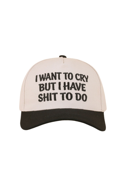 I Want To Cry But I Have S**T To Do Ball Cap-Black-[option4]-[option5]-Cute-Trendy-Shop-Womens-Boutique-Clothing-Store