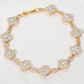 Continuous Sparkle Quatrefoil Chain Bracelet-Gold-Cute-Trendy-Shop-Womens-Boutique-Clothing-Store