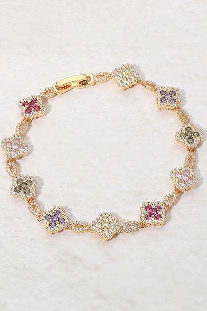 Continuous Sparkle Quatrefoil Chain Bracelet-Multicolor-Cute-Trendy-Shop-Womens-Boutique-Clothing-Store
