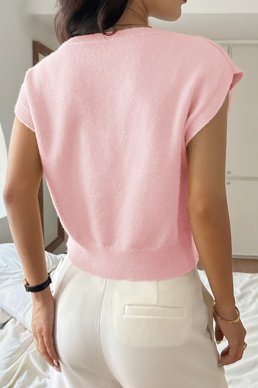 Keep A Secret Pink Sleeveless Sweater-[option4]-[option5]-Cute-Trendy-Shop-Womens-Boutique-Clothing-Store
